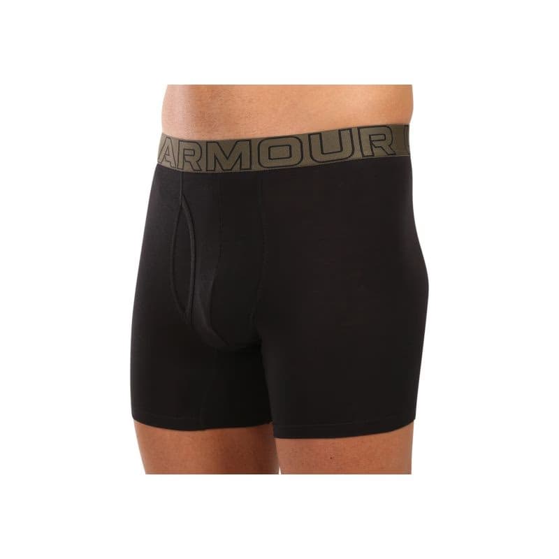 Pánske boxerky UNDER ARMOUR 3 PACK-UA PERFORMANCE COTTON - SOLID 6 inch-BLK 3