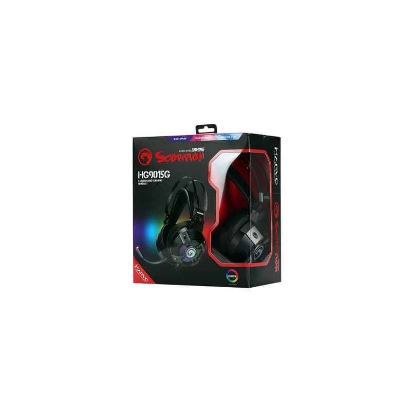 Marvo HG9015G sluchátka s mikrofónom, káblové, čierna, 7.1 (virtuálne), USB 6
