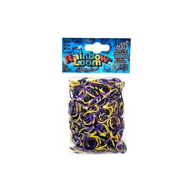 Rainbow Loom originálne gumičky pre deti svietiace 600 kusov 22060 žlto-fialové