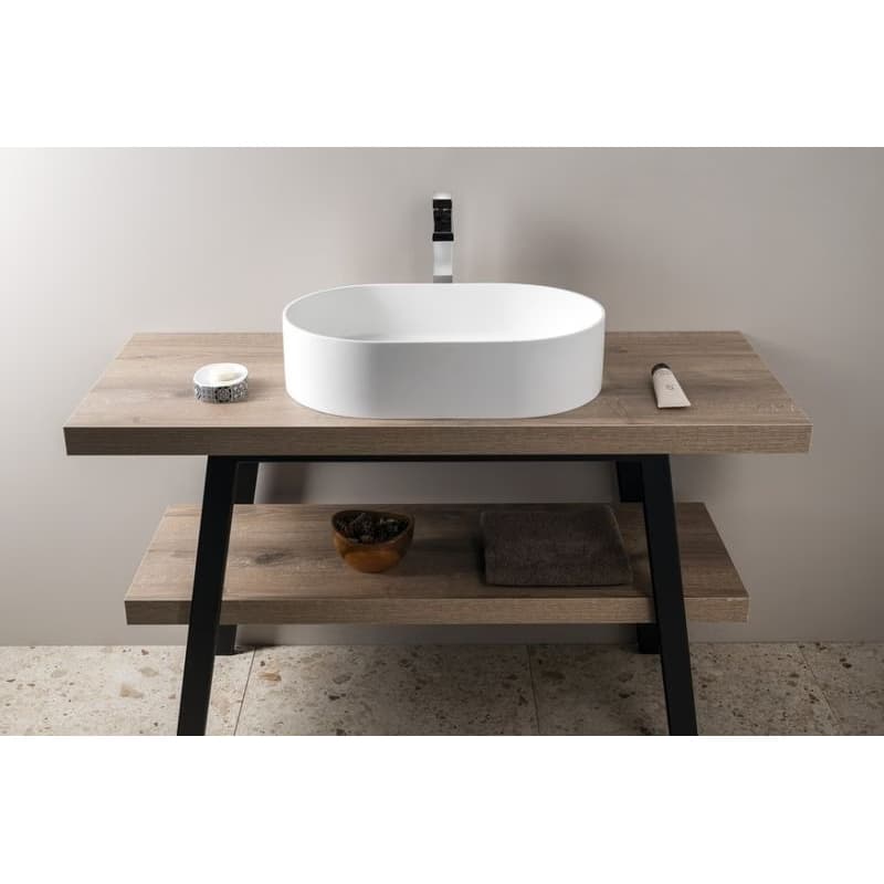 SAPHO - THIN umývadlo na dosku Rockstone, 55x35cm, biela mat WN205 4