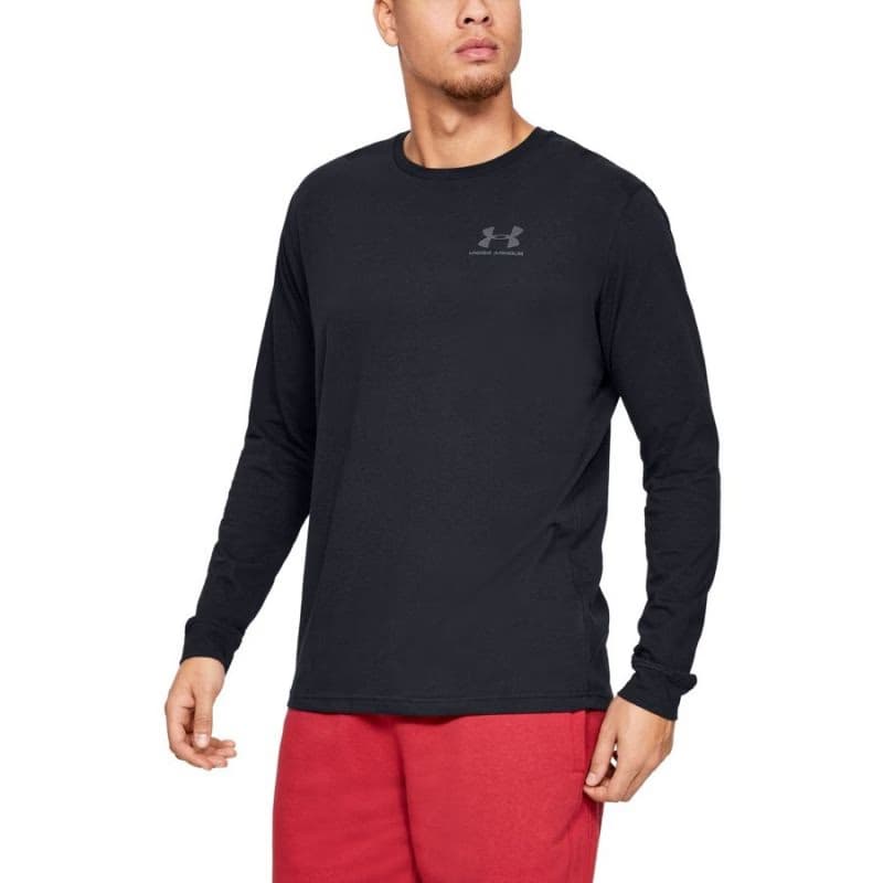 Pánske tréningové tričko s dlhým rukávom UNDER ARMOUR UA SPORTSTYLE LEFT CHEST LS-BLK 2