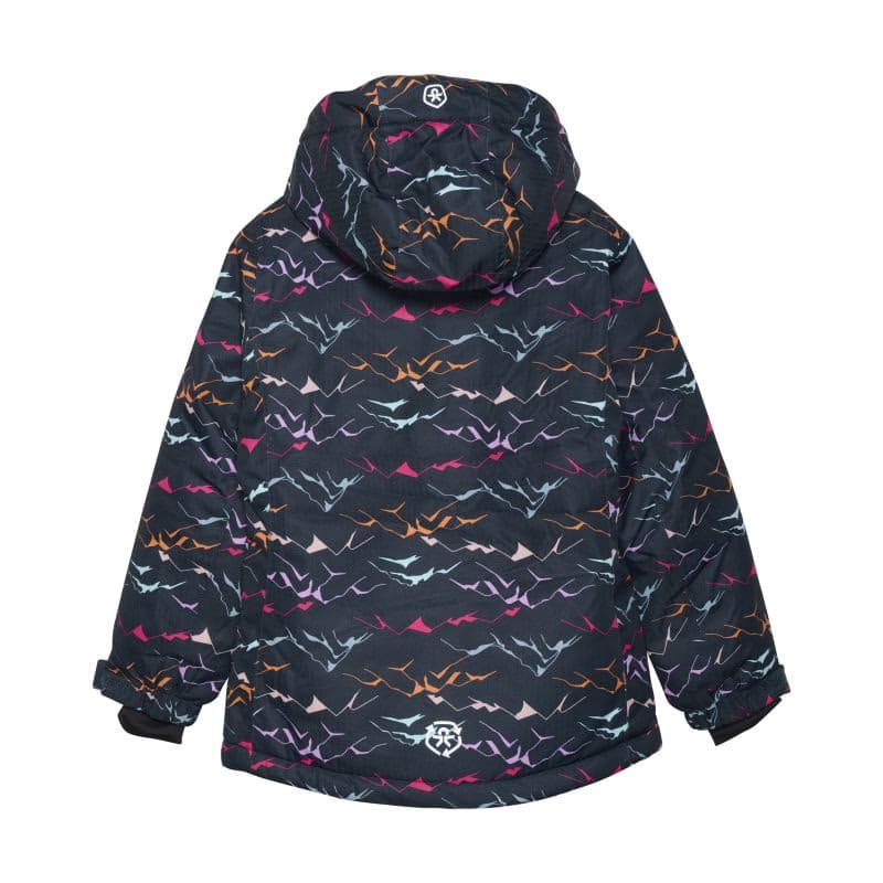 Dievčenská lyžiarska bunda COLOR KIDS Ski Jacket - AOP, total eclipse 741118.7850 2