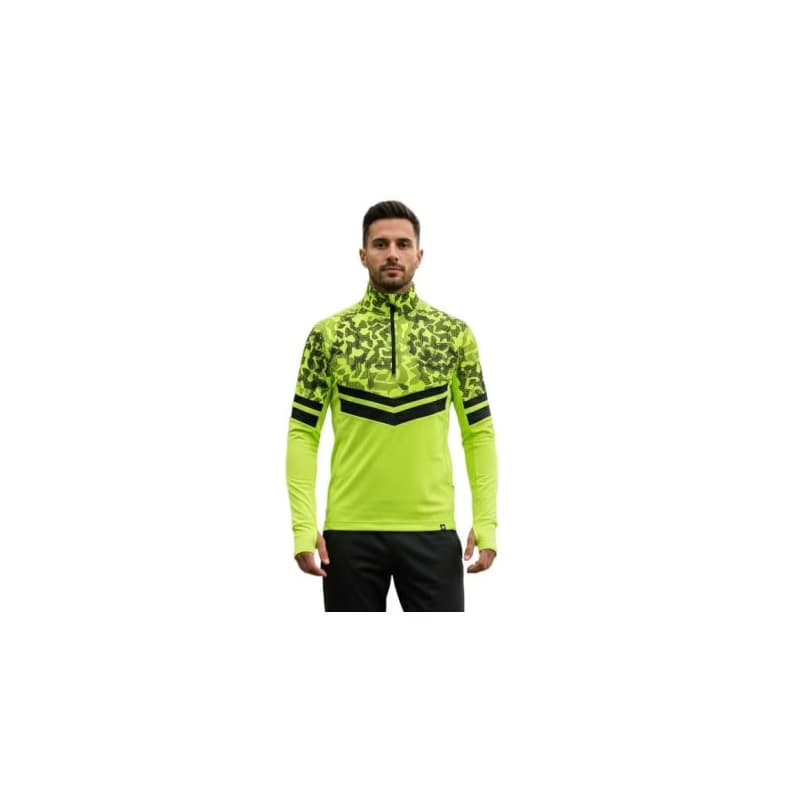 Pánska lyžiarska mikina s 1 2 zipsom NORTHFINDER BERTI-553limegreenblack
