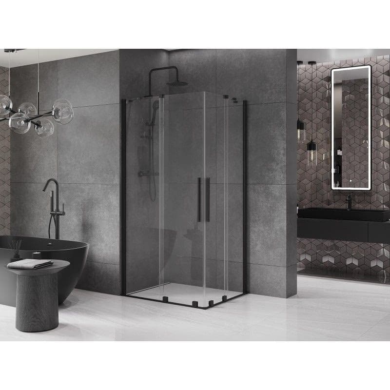 MEXEN/S - Velar Duo štvorcový sprchovací kút 90 x 80, transparent, čierna 871-090-080-02-70 3