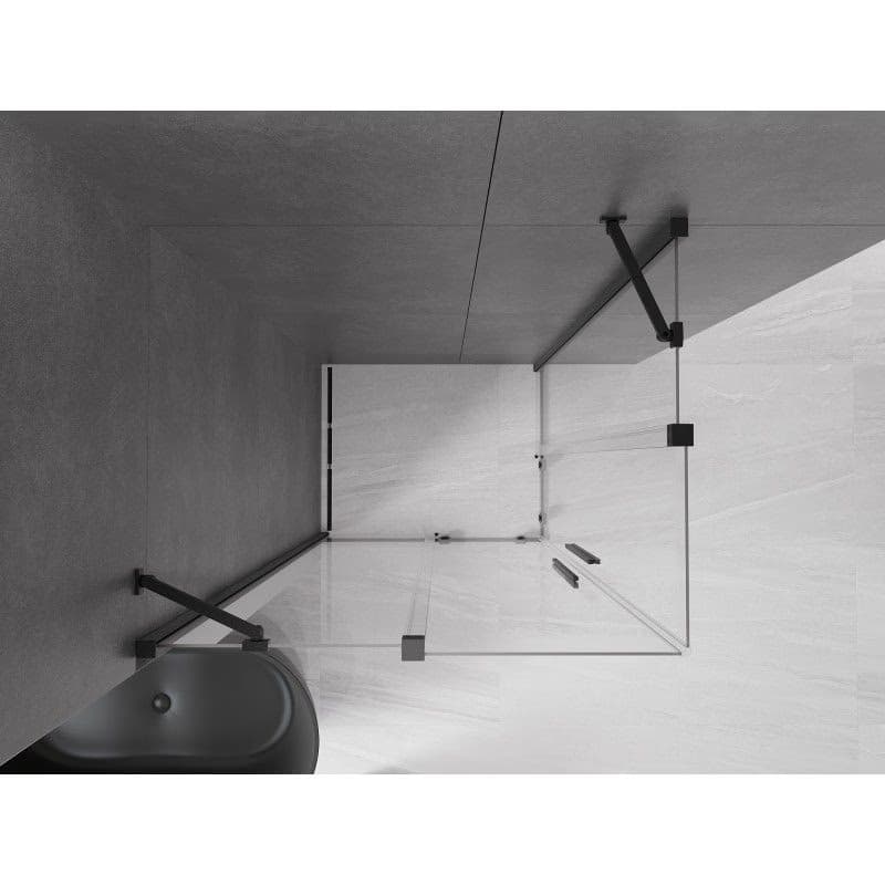 MEXEN/S - Velar Duo štvorcový sprchovací kút 90 x 80, transparent, čierna 871-090-080-02-70 5