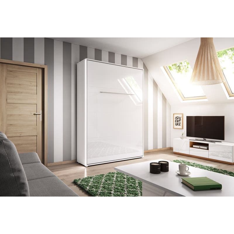 Dig-net nábytok Sklápacia posteľ Lenart CONCEPT PRO CP-01 biely lesk | 140 x 200 cm 4