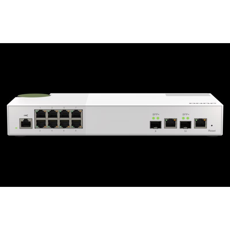 QNAP riadený switch QSW-M2108-2C (8x 2,5GbE RJ45 a 2x kombinované 10GbE SFP+ / RJ-45)