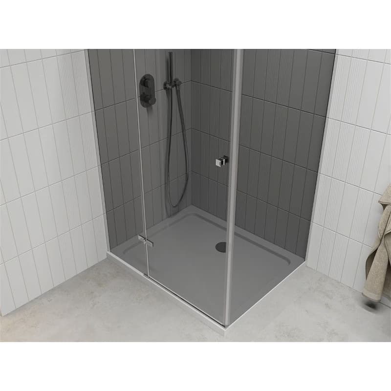 MEXEN/S - Roma sprchovací kút 100x70, grafit, chróm + biela vanička so sifónom 854-100-070-01-40-4010 4