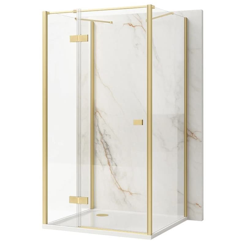 REA/S - Sprchovací kút Atlas 120x100 Brush Gold vľavo KPL-K4976