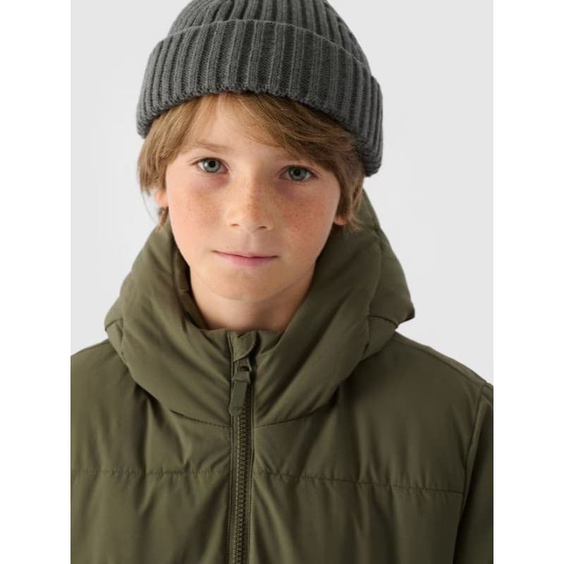 Chlapčenská bunda 4F JUNIOR DOWN JACKET-JWAW24TDJAM464-43S-KHAKI 2