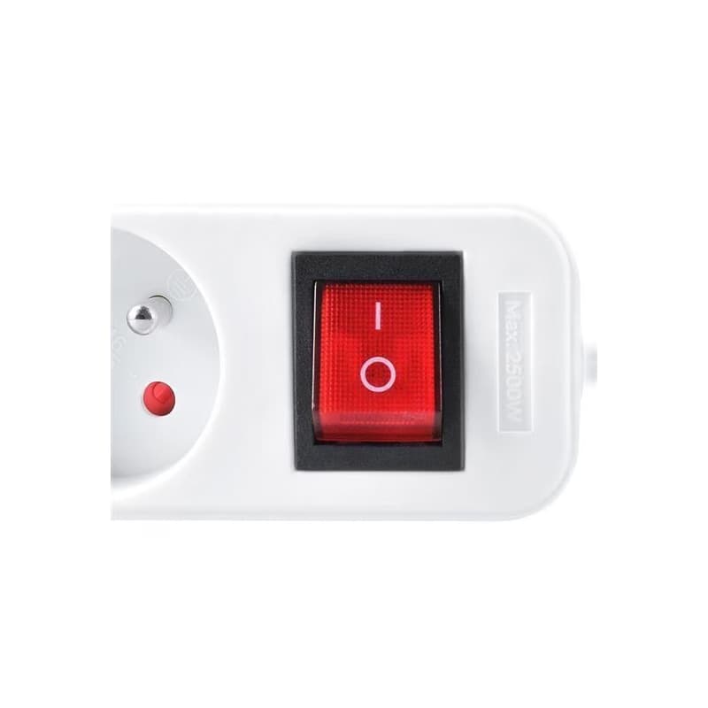 Solight predlžovací prívod, 4 zásuvky, biely, vypínač, 2m 2