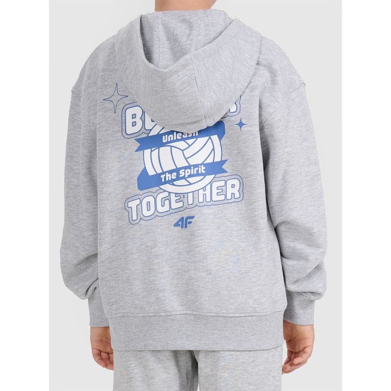 Chlapčenská mikina so zipsom 4F JUNIOR SWEATSHIRT M2326-25M-GREY MELANGE 3