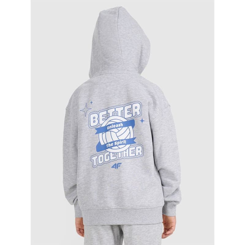 Chlapčenská mikina so zipsom 4F JUNIOR SWEATSHIRT M2326-25M-GREY MELANGE 4