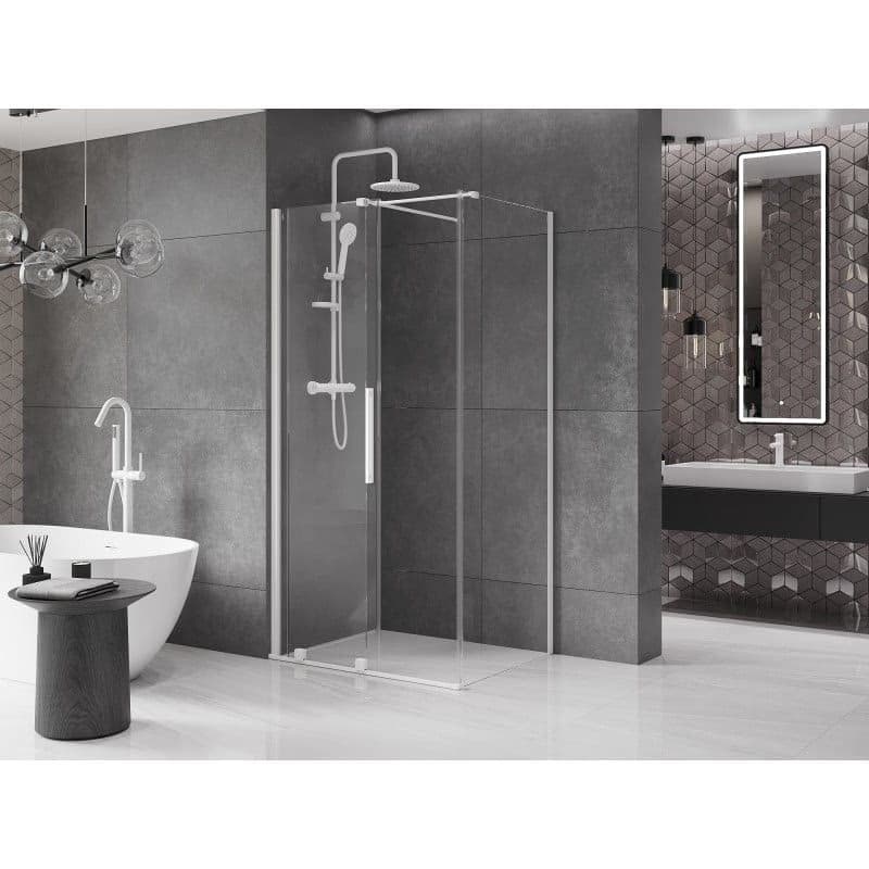 MEXEN/S - Velár sprchovací kút 110 x 80, transparent, biela 871-110-080-01-20 5