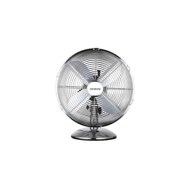 Orava SF-100 X stolný oscilujúci ventilátor, 3 stupne rýchlosti, oscilácia doprava a doľava, strieborná