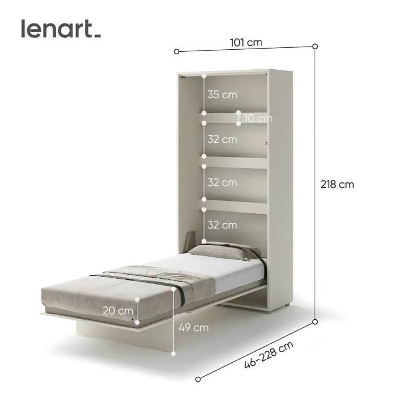 Dig-net nábytok Sklápacia posteľ Lenart BED CONCEPT BC-03 kašmír | 90 x 200 cm 4