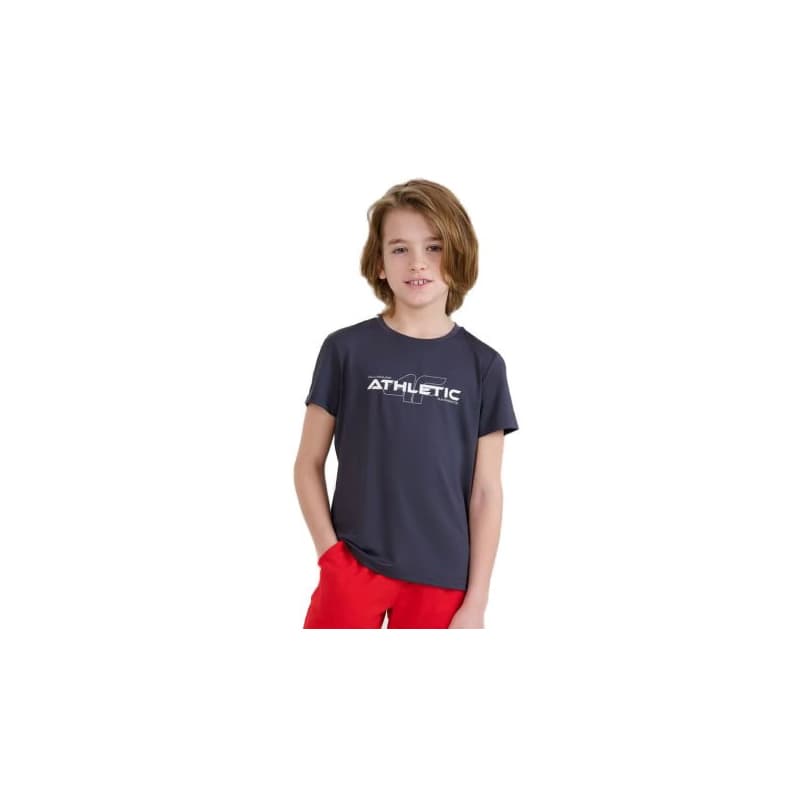 Chlapčenské tréningové tričko s krátkym rukávom 4F JUNIOR TSHIRT FNK M1209-22S-ANTHRACITE