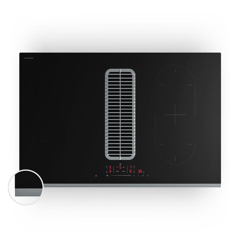 Klarstein Verosteel indukčná varná doska s integrovaným digestorom Elegantná, minimalistická, výkonná 8400 W 80 cm