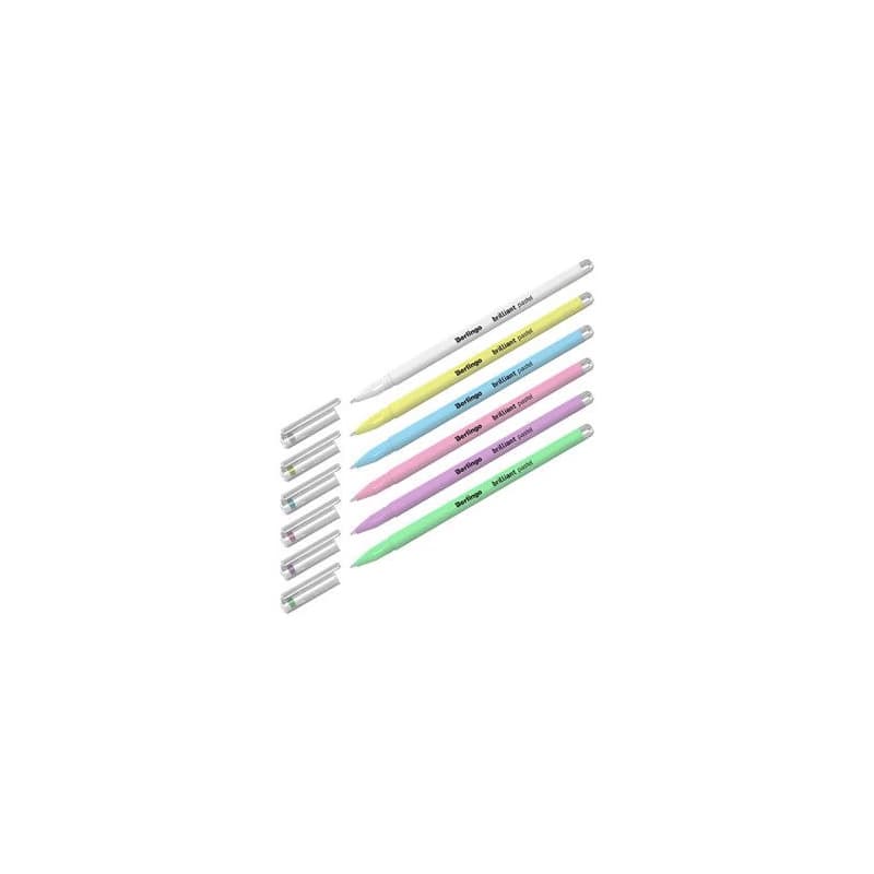 Berlingo, roller gelový, color, 6ks, 0.8mm, Brilliant Pastel 2