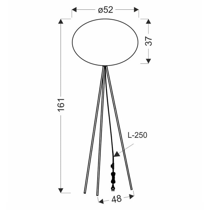 Stojaca lampa MELLOW čierna 1x40W tienidlo E27 52 čierna guľa 4