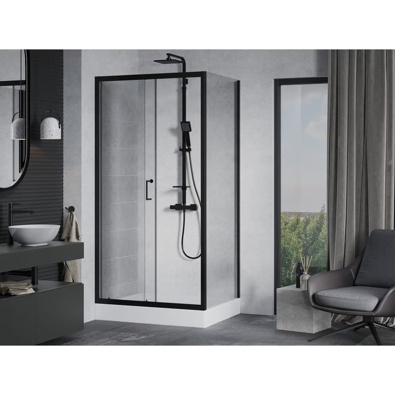 MEXEN/S - Apia Sprchovací kút 120x80, transparent, čierna + vanička Rio 840-120-080-70-00-4510 3