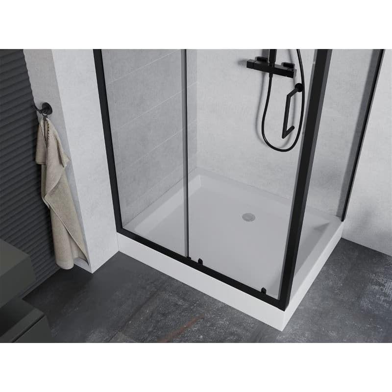 MEXEN/S - Apia Sprchovací kút 120x80, transparent, čierna + vanička Rio 840-120-080-70-00-4510 4