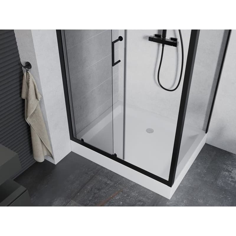 MEXEN/S - Apia Sprchovací kút 120x80, transparent, čierna + vanička Rio 840-120-080-70-00-4510 5