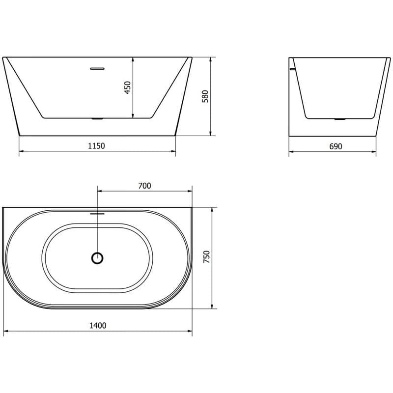 Mexen Oval, 140 x 75 cm 52671407575-65 6