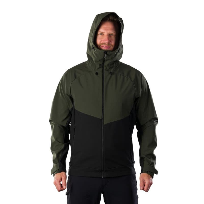 Pánska turistická bunda s kapucňou NORTHFINDER CLIFTON 550blackdarkgreen 3