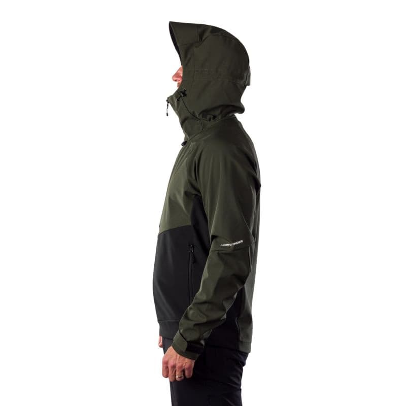 Pánska turistická bunda s kapucňou NORTHFINDER CLIFTON 550blackdarkgreen 4