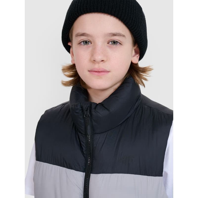 Chlapčenská vesta 4F JUNIOR VEST JACKET-JWSS25TVJAM208-25S-GREY 2