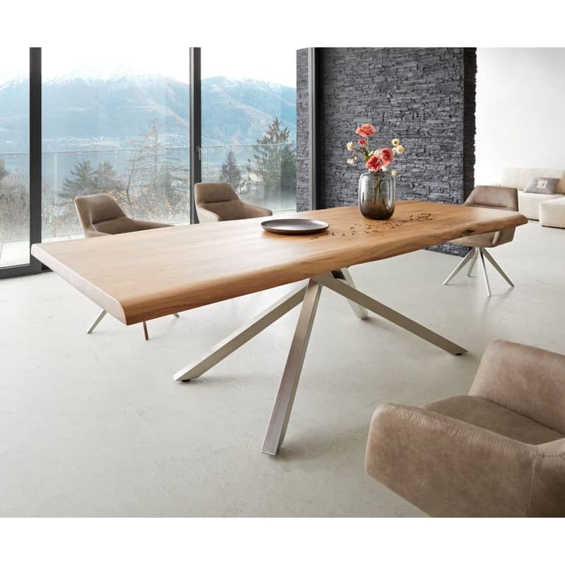 Jedálenský stôl Edge 260x100 XL akácia prírodná krížová podstava
