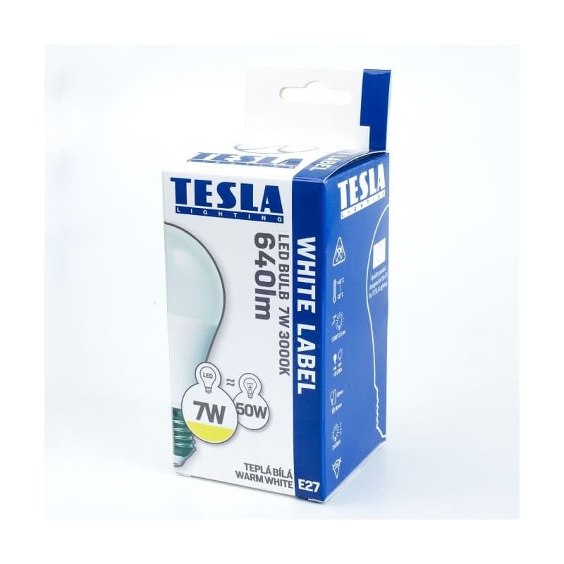 TESLA - LED BL270927-5D, žiarovka BULB E27, 9W, 230V, 806lm, 30 000h, 2700K teplá biela, 200 °, st 3