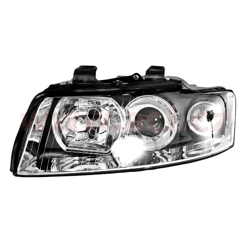 12/02- přední světlo XENON D1S+H7 chromové (bez jednotky, bez výbojky, bez motorku) (aut. ovládané) (ne Cabrio) L
