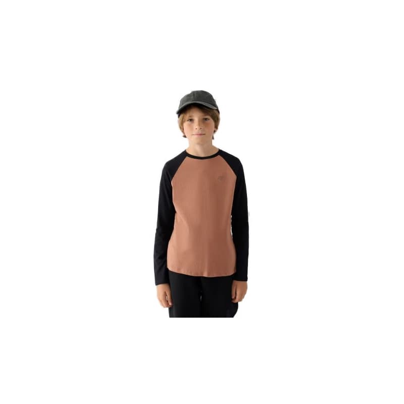 Chlapčenské tričko s dlhým rukávom 4F JUNIOR LONGSLEEVE-JWAW24TLONM293-65S-PALE CORAL
