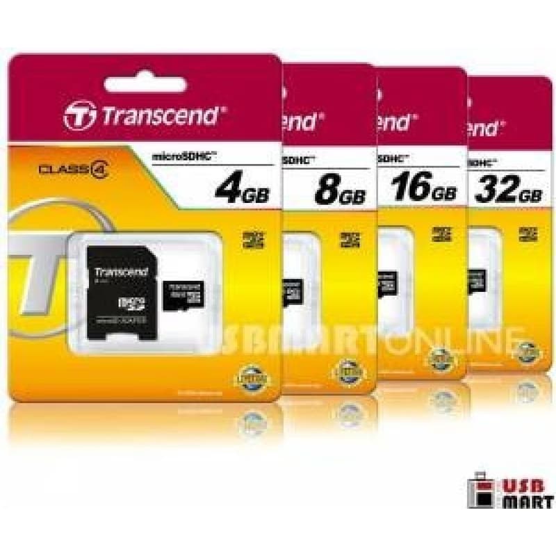 TRANSCEND MicroSDHC karta 4GB Class 4 + adaptér 5