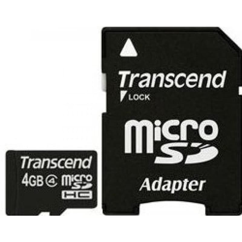 TRANSCEND MicroSDHC karta 4GB Class 4 + adaptér 6