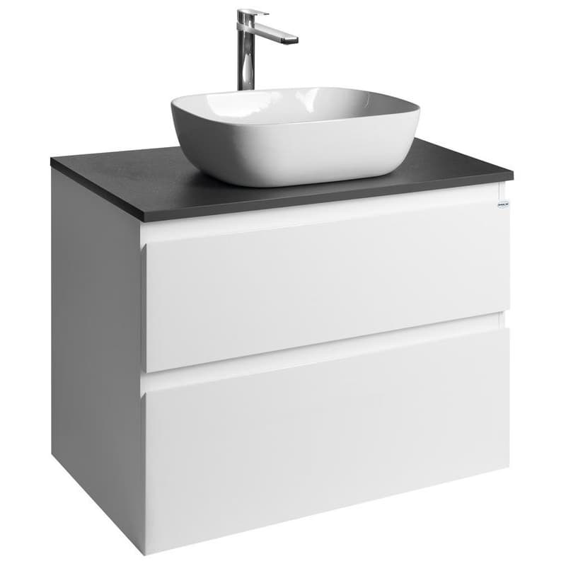 AQUALINE - ALTAIR skrinka s doskou 78,5 cm, biela/antracit bridlica AI280-03