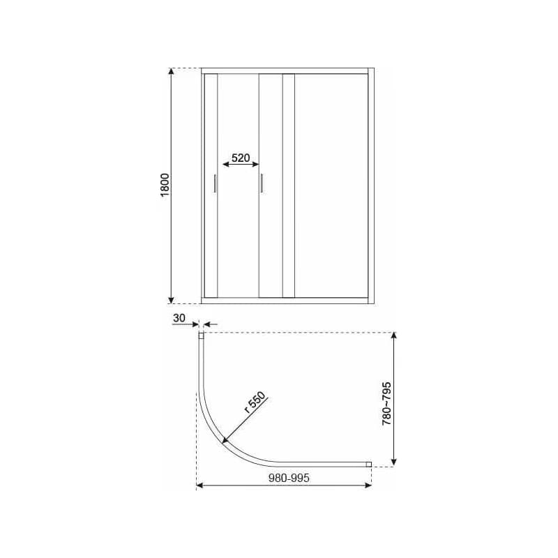 KERRA - Sprchovací kút Madera 100x80 Ľ/P (bez vaničky) 5907548117793 2