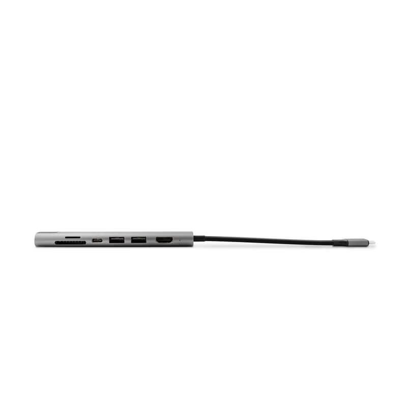 Epico 7v1 Multimedi Hub 8K s USB-C konekt. - šedá 2