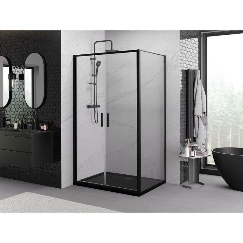 MEXEN/S - Exo sprchovací kút dvere krídlové 80 x 100, transparent, čierna 814-080-100-70-00 4
