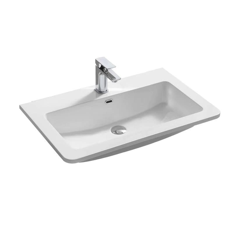 Mereo Siena, kúpeľňová skrinka s umývadlom z litého mramoru 81 cm, čierna mat CN441M 5
