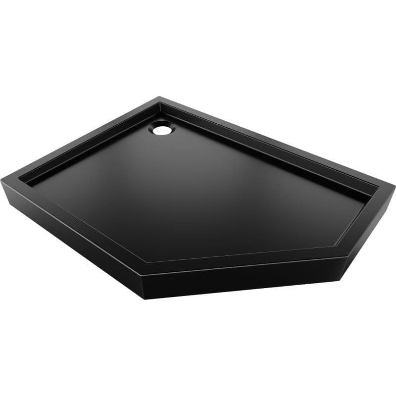 MEXEN - Flow+ päťboká sprchová vanička ľavá 100 x 90, čierna mat 46P709010LH