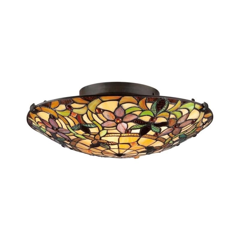 Elstead QZ-KAMI-F - Stropné svietidlo Tiffany KAMI 2xE27/60W/230V QZ-KAMI-F