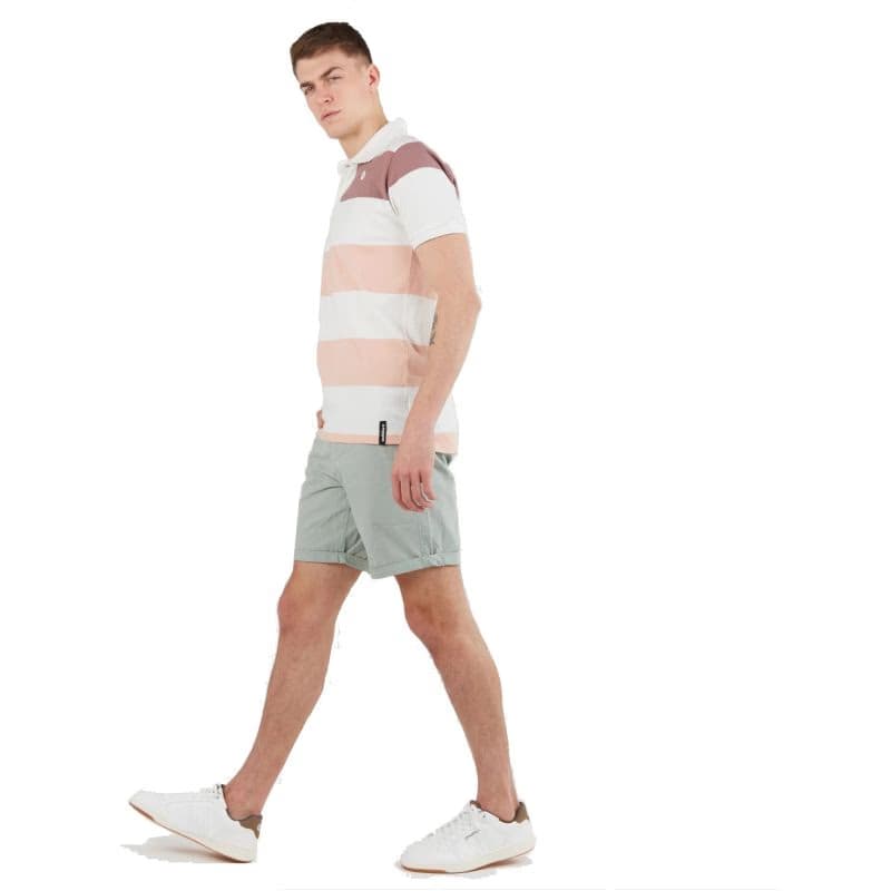 Pánske polo tričko s krátkym rukávom FUNDANGO Incognito Stripe Poloshirt-311-powder stripe 3