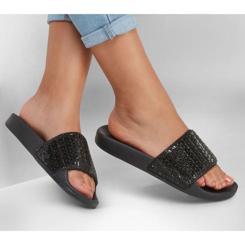 Dámske šlapky (plážová obuv) SKECHERS Pops Up New Spark W black 5