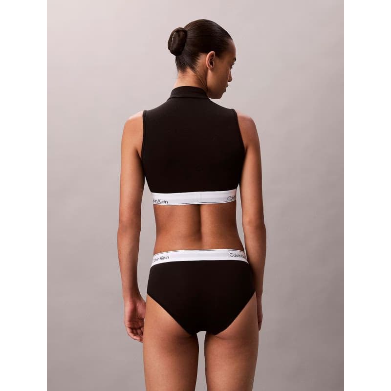 Dámsky top s podprsenkou CALVIN KLEIN Lightly Lined Mockneck Bralette Icon Cotton Modal black 3