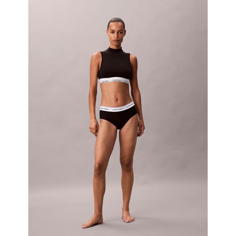 Dámsky top s podprsenkou CALVIN KLEIN Lightly Lined Mockneck Bralette Icon Cotton Modal black 4