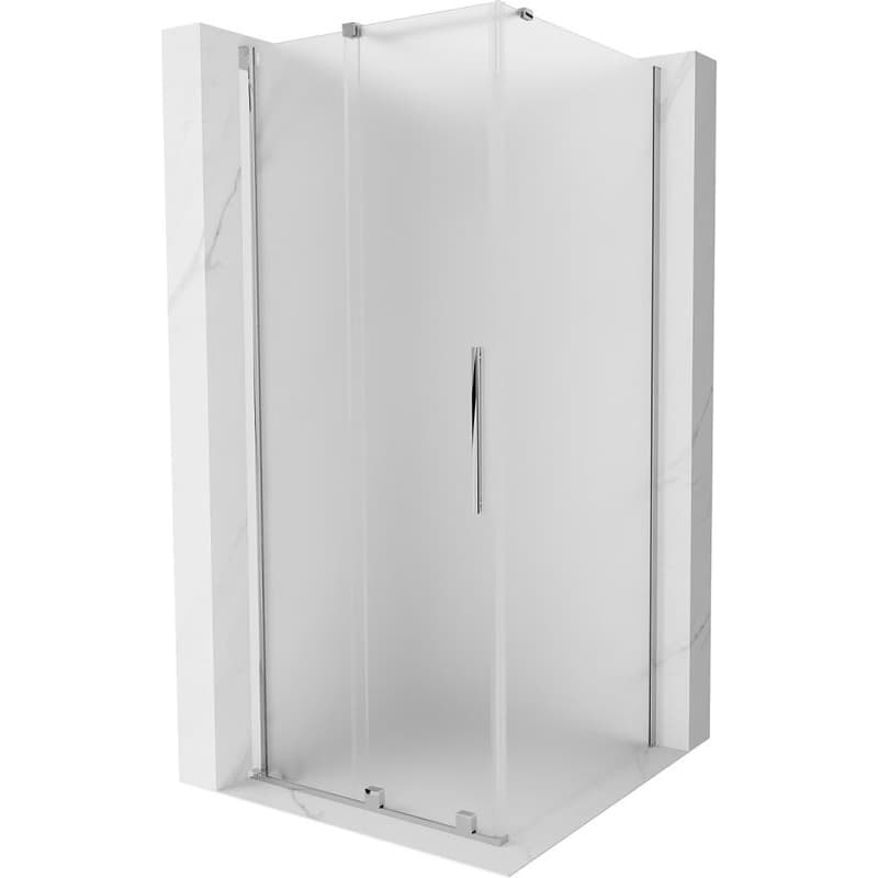 MEXEN/S - Velár sprchovací kút, posuvné dvere 110 x 110, dekor, chróm 871-110-110-31-01