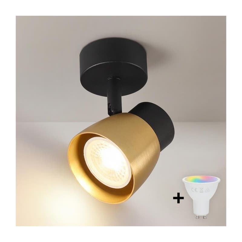 Brilagi - LED RGBW Stmievateľné bodové svietidlo NUGGET 1xGU10/4,8W/230V čierna/zlatá BG3439+AI2382